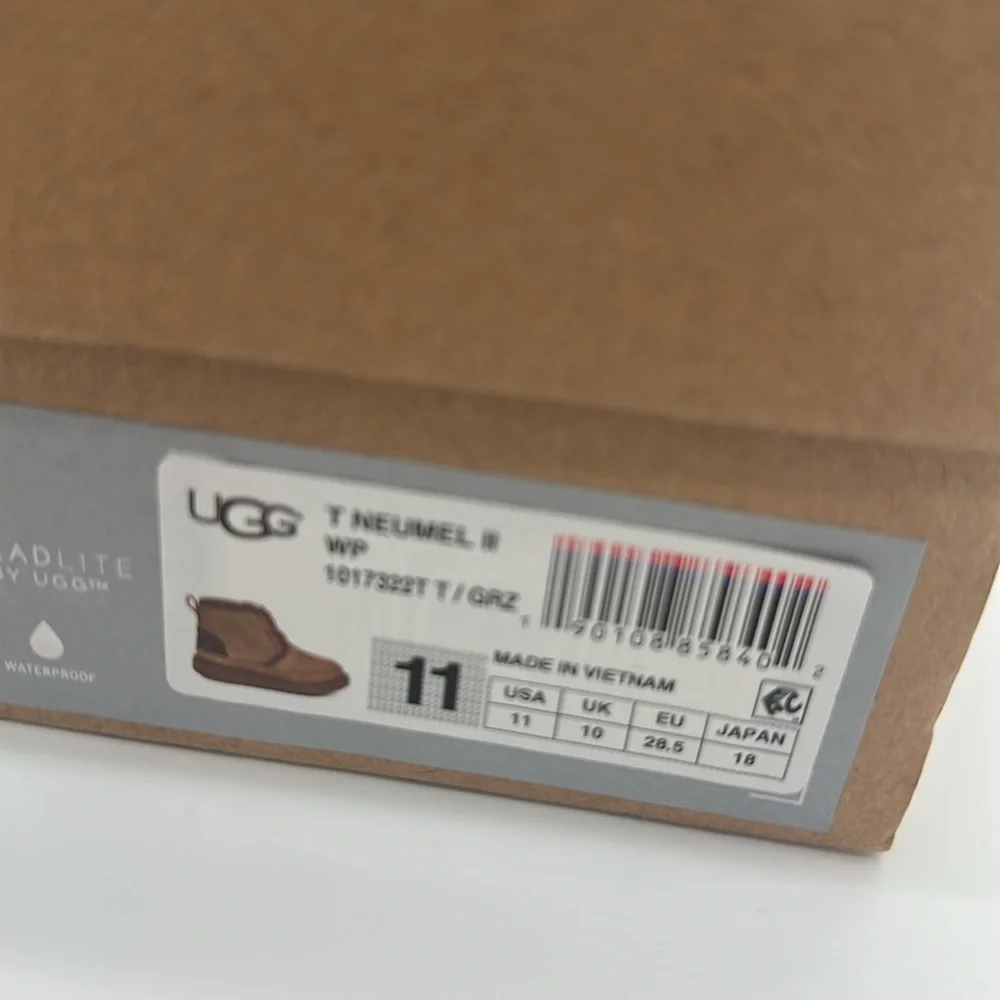 UGG Kids Brown Lace-Up Waterproof Boots with Burgundy Laces